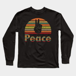 Retro Vintage Peace Sign White Family Matching Long Sleeve T-Shirt